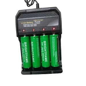 4 Slot Usb Digital Charger + 3.7v Rechargeable Battery X 4
