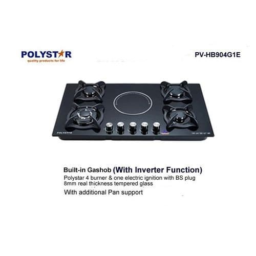4 Gas Burners & 1 Electric In-built Gas Hob
