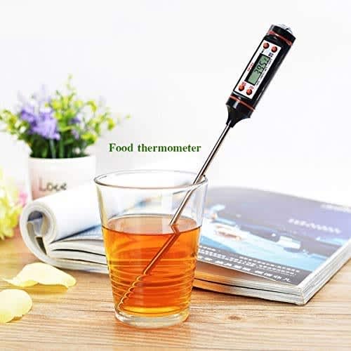 LCD Kitchen Digital Thermometer With Stainless Steel Sensor Probe