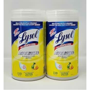 Advanced Disinfecting Wipes, Citrus Scented Thick Strong Wipe - 110 Wipes X 2