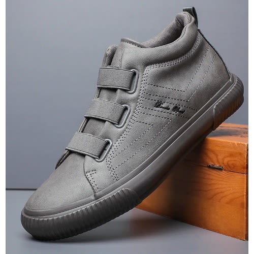 Leather Mid-low Shoes - Grey.