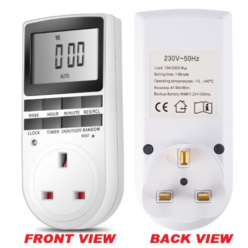 2-4-7 Large Screen Weekly Electronic Timer Switch.