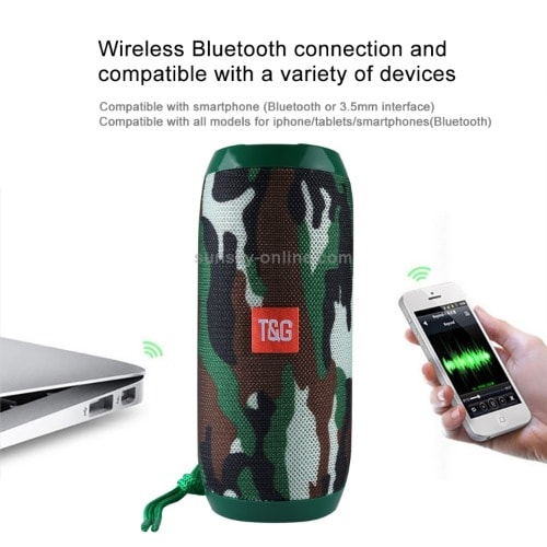 T&G117 Bluetooth Soundbar FM Radio Subwoofer Wireless Speaker - Army Color.