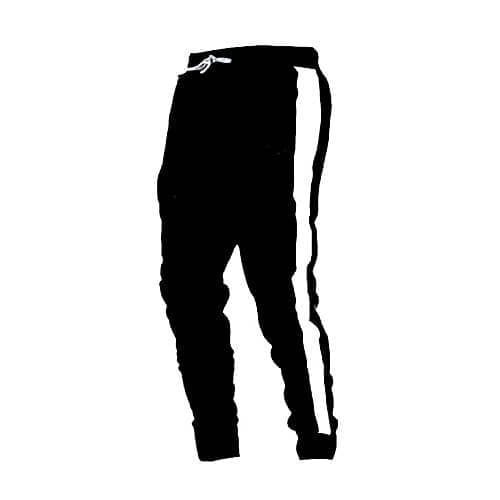 Quality Joggers Pant - Black With White Stripes.