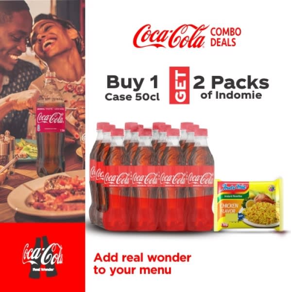 Combo Deal - Buy 1 Case Of 50cl Coke And Get 2 Free Indomies.