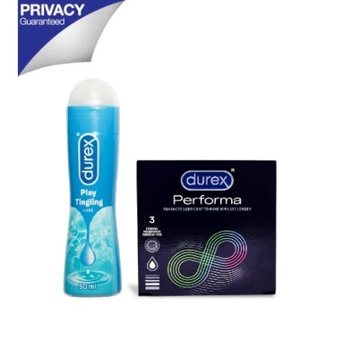 Thrill Bundle: One Pack Of Performa Condom+ Play Tingling Lube (50ml).