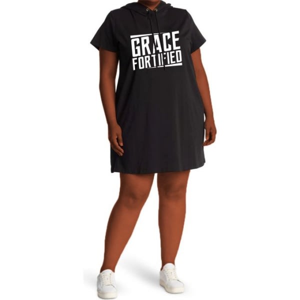 Danami Grace Fortified Hooded Short Dress/gown- Black.
