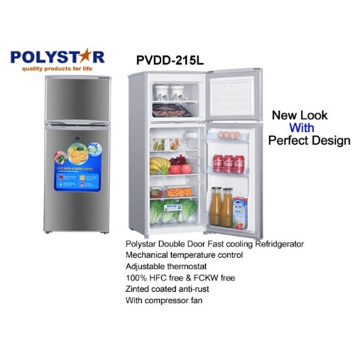 215L Double Door Refrigerator - Pv-dd215l - Silver.