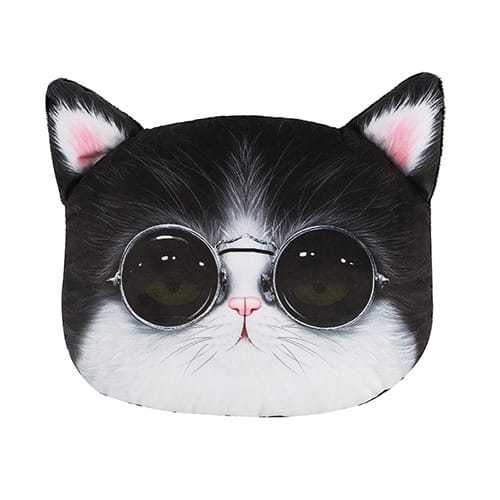Car Pillow Headrest - Mitten With Sunglasses  Design.