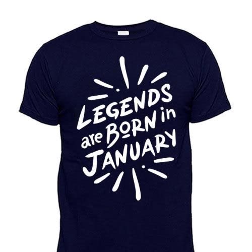 Chrysolite Designs Legends Are Born In January Premium T- Shirt - Navy-blue.