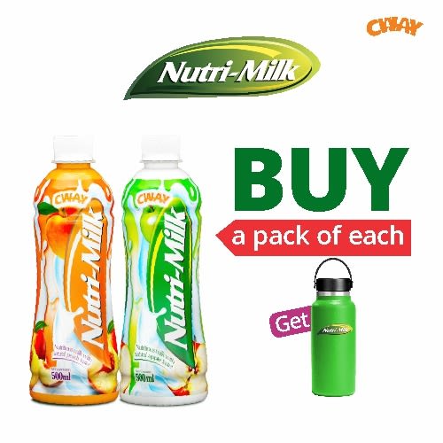 Nutri-milk Apple & Orange - Combo - 24 Pieces + Fancy Bottle.