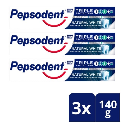 Triple Protection Toothpaste Natural White 140g Triple Pack.