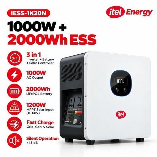 Itel Energy Power Tank 1000 1000w Inverter + 2kwh Lifepo4 Battery All-in-one Solar Power S