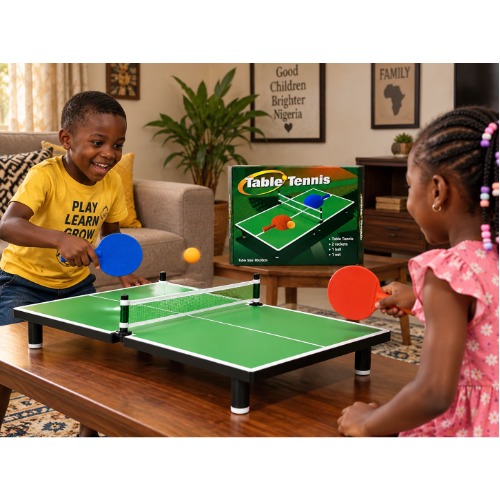 Mini Table Tennis Set With Table, Net, 2 Rackets And Ball (60 X 30 Cm)