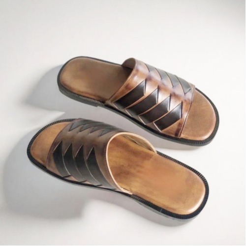 Men's Stylish Patina Leather Slippers
