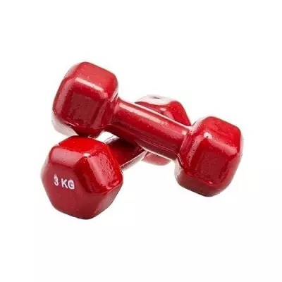 3kg Vinyl Coated Dumbbell - Red