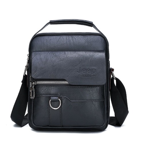 Men's Shoulder Crossbody Leather Bag Handbag For Men - Black