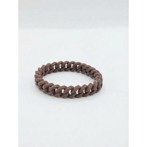 Textured Elastic Link Bracelet - Brown