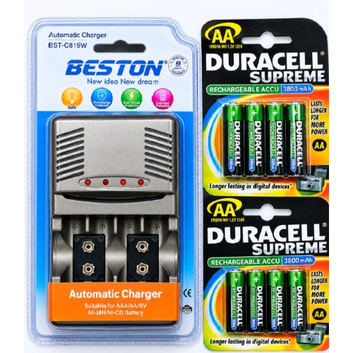 Duracell Rechargeable AA R03 Battery With Charger - 8pcs