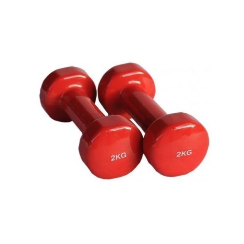 2kg Neoprene Coated Dumbbell (red) – Hand Weight For Aerobics