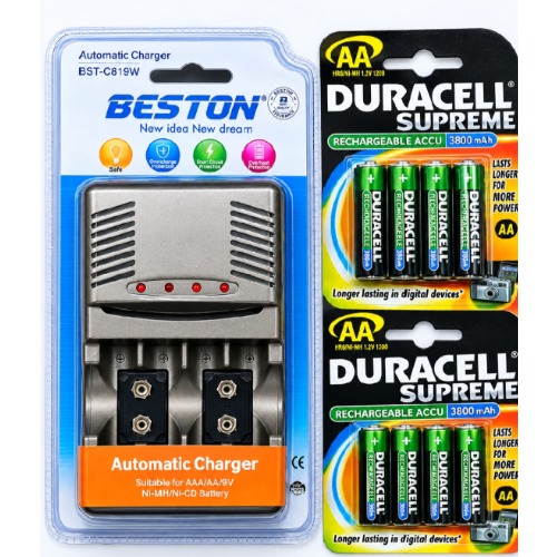 Duracell Rechargeable AA R03 Battery With Charger - 8pcs