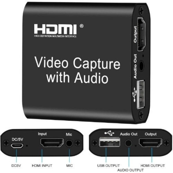 HDMI Video Capture Card With Audio USB 2.0 4k HD 1080p 60fps