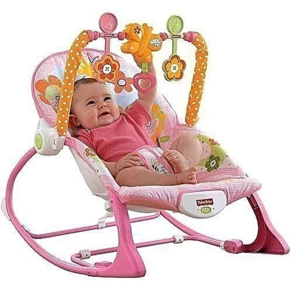 Pink baby store bouncer fisher price