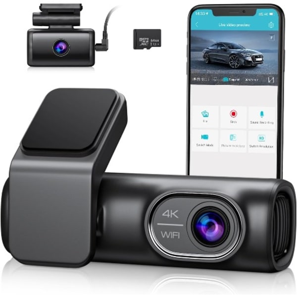 Yada Karaoke Dash Cam, Front & Rear Recording Digital Car Camera Black 