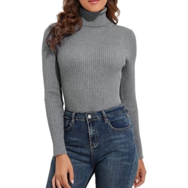 Grey turtleneck top 2025