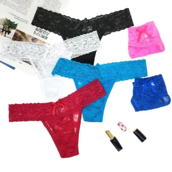 Multicolor Women Lace Panties - 6 Pieces
