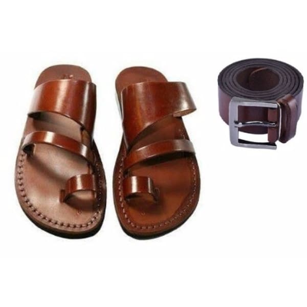 udsultet Klimatiske bjerge Forudsige Men's Pure Italian Leather Slippers - Brown +Men's Leather Belt- Brown |  Konga Online Shopping