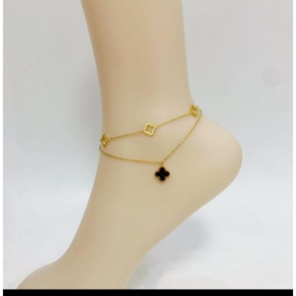 Fashion Front Ladies Multi Layered Ankle Leg Chain- Gold