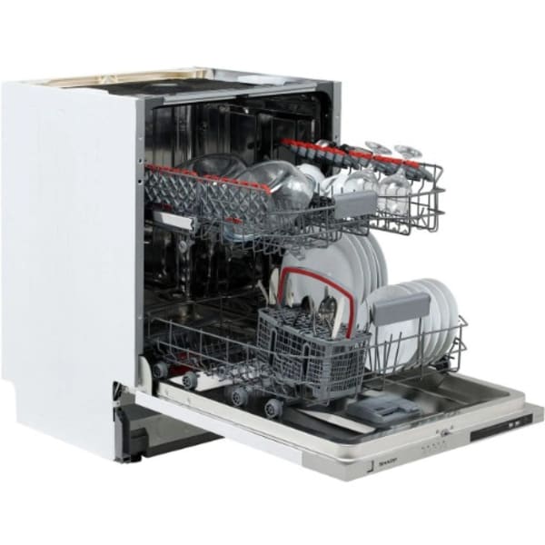 Sharp slimline integrated dishwasher top