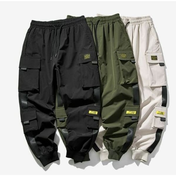 Cargo/ Combat Pant Joggers With Zipper - Green