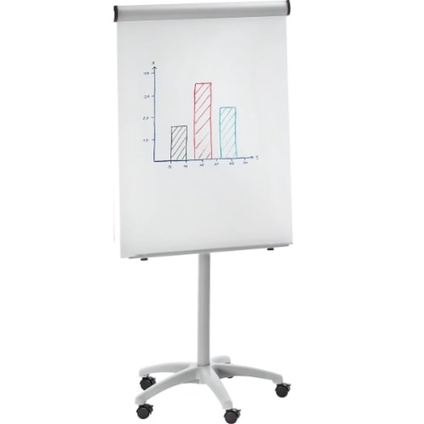 Systems Flip- Chart Stand With Magnetic Writing Board - White