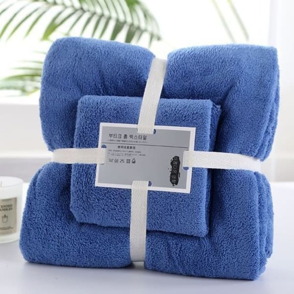 Purely Indulgent 100% Egyptian Cotton Bath Towel 30 in x 58 in Navy Blue