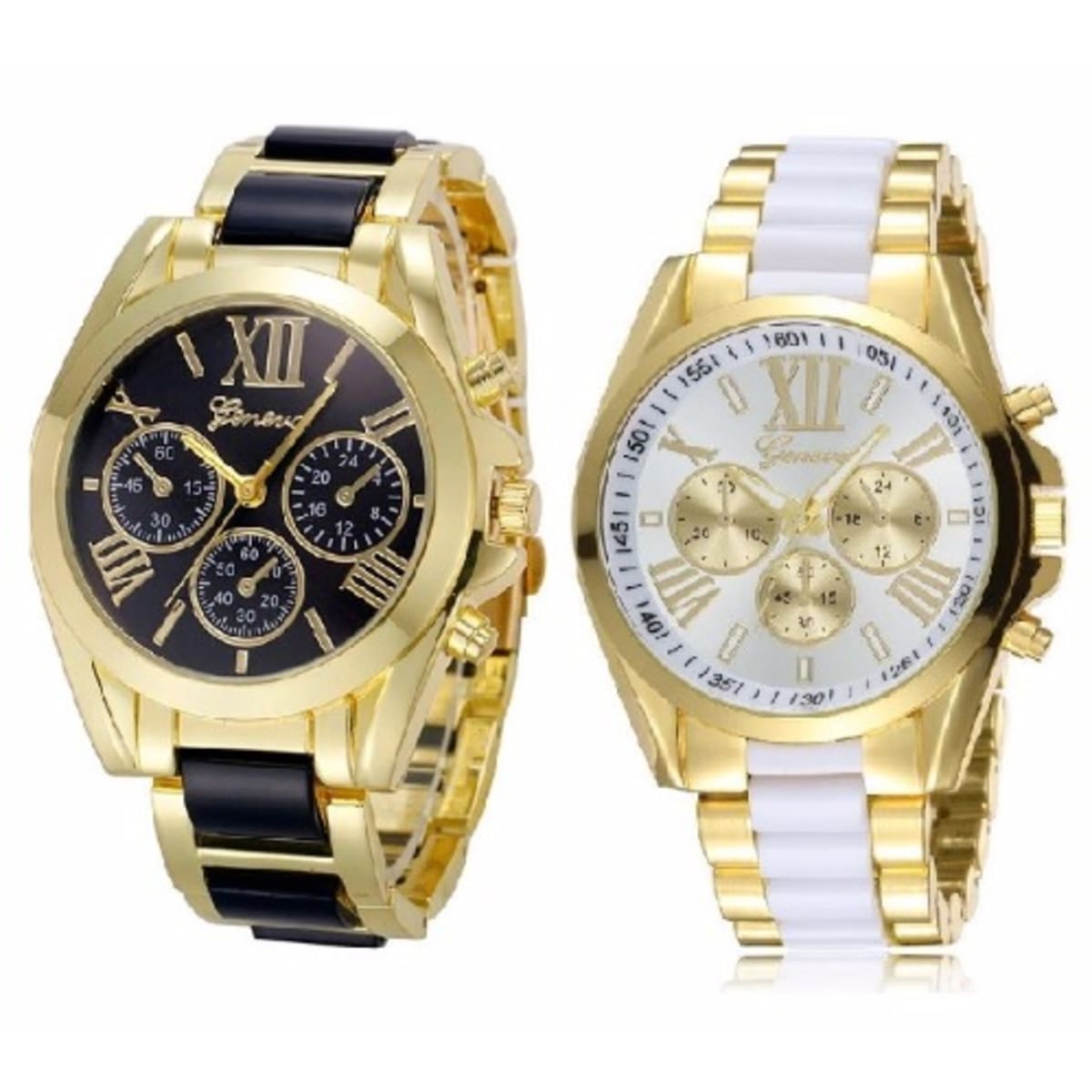 Geneva watch clearance gold and black