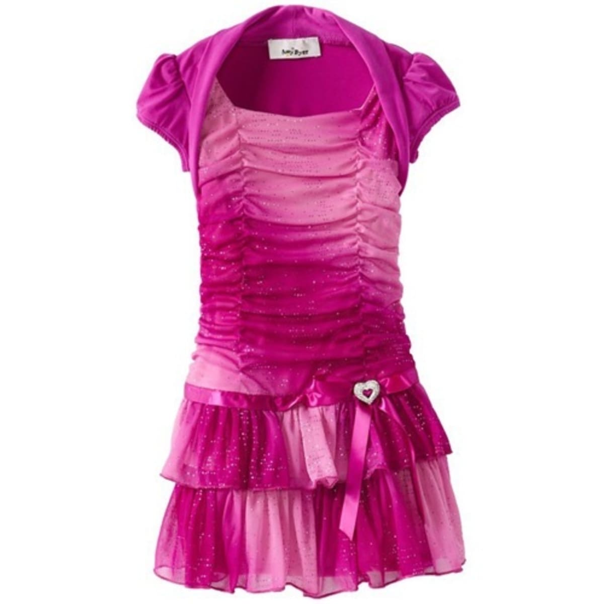 Amy Byer Little Girls Ombre Two Tier With Shrug Pink Konga