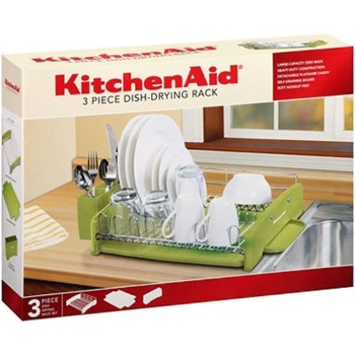 KitchenAid 3Piece Dish Drying Rack Black