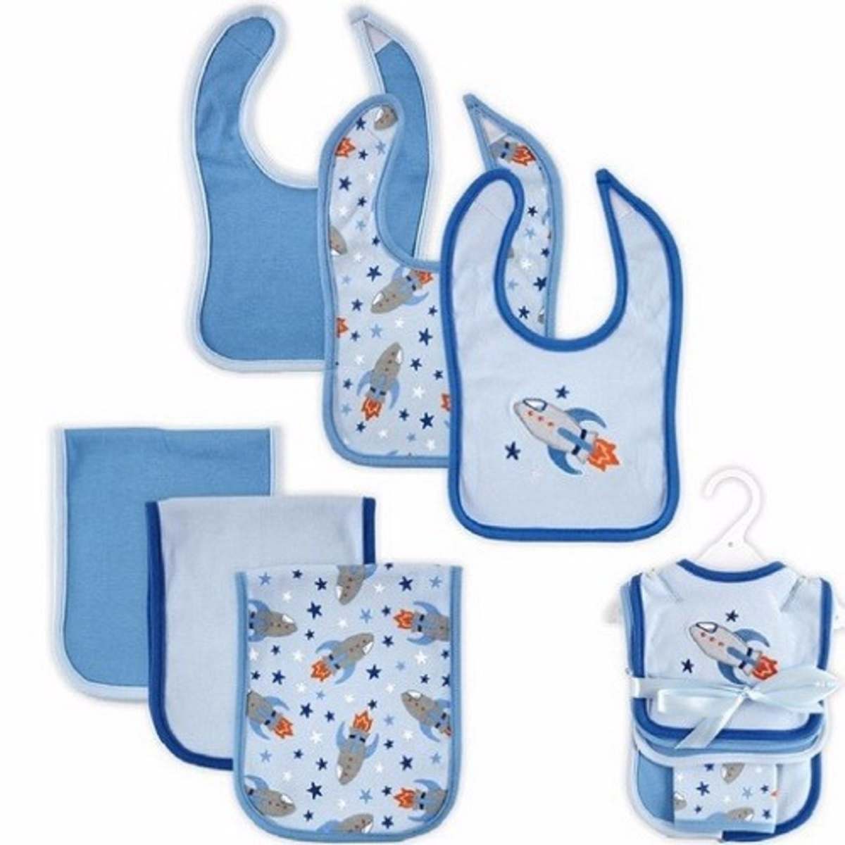 Bib and outlet burp cloth set