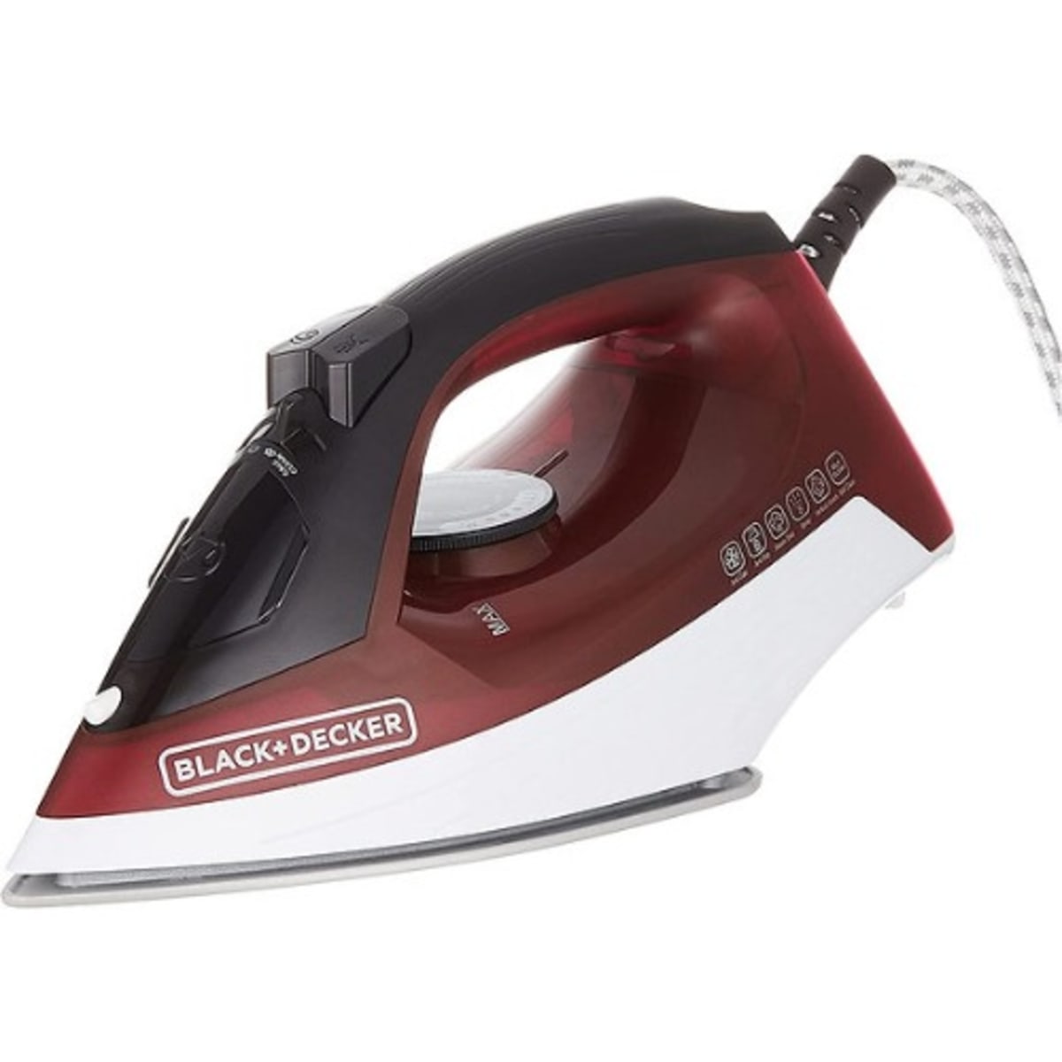 Black Decker Steam Iron With Anti Drip X1550 b5 1600W Red