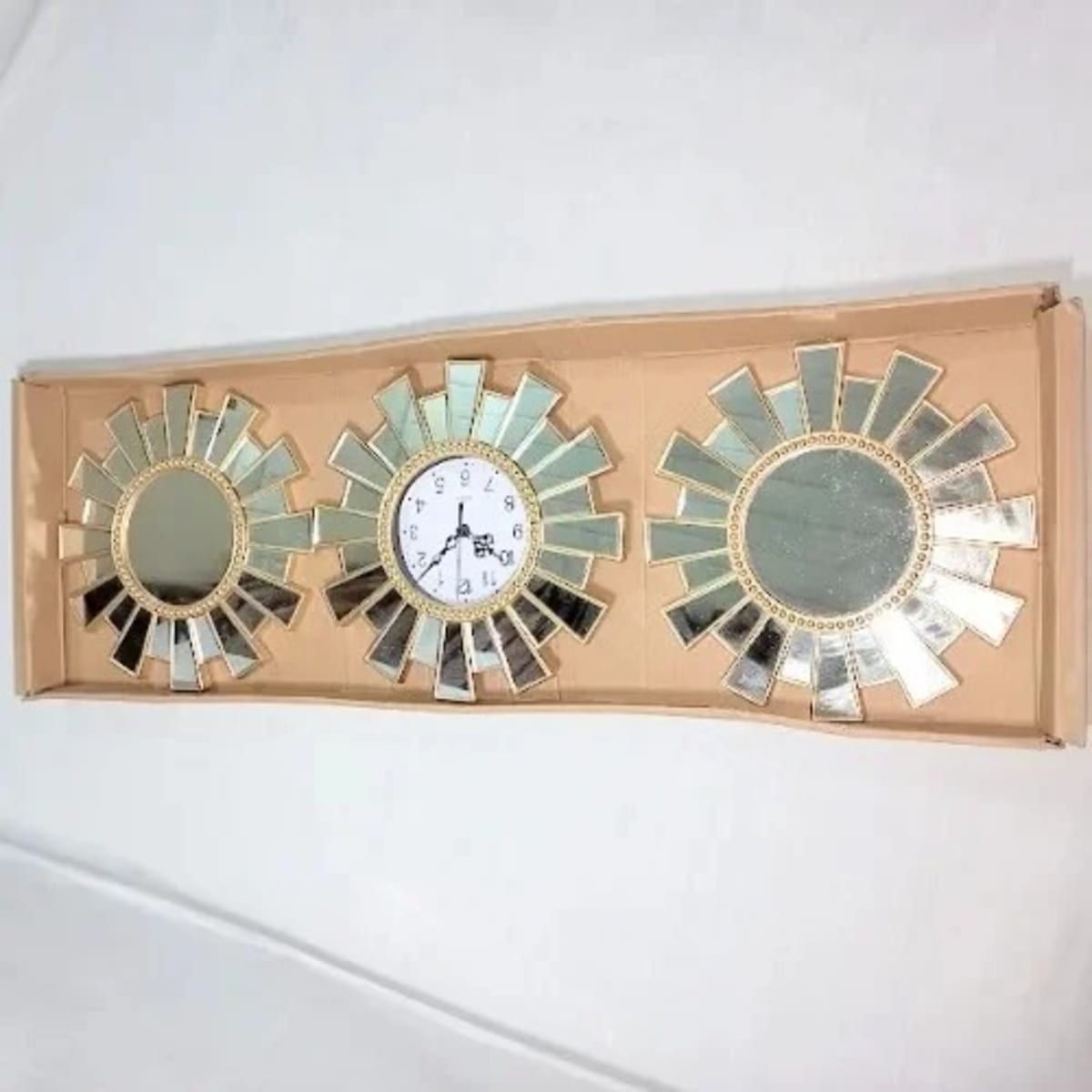 Multicolor Plastic Decorative Wall Clock with Mirror for Home