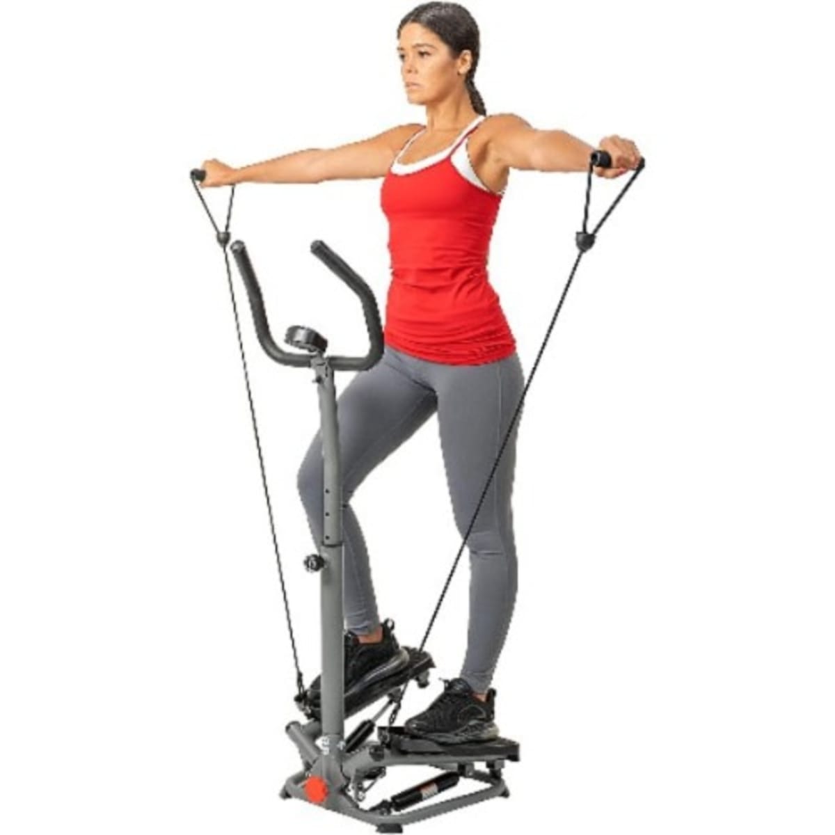 Stepping machine clearance with resistance bands