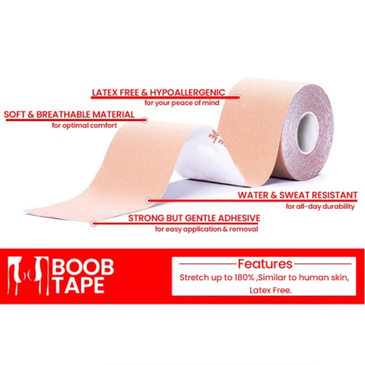 Mr. Diy Plus Size Breast Breathable Push Up Tape, Booby Tape, Firm Grip  Tape