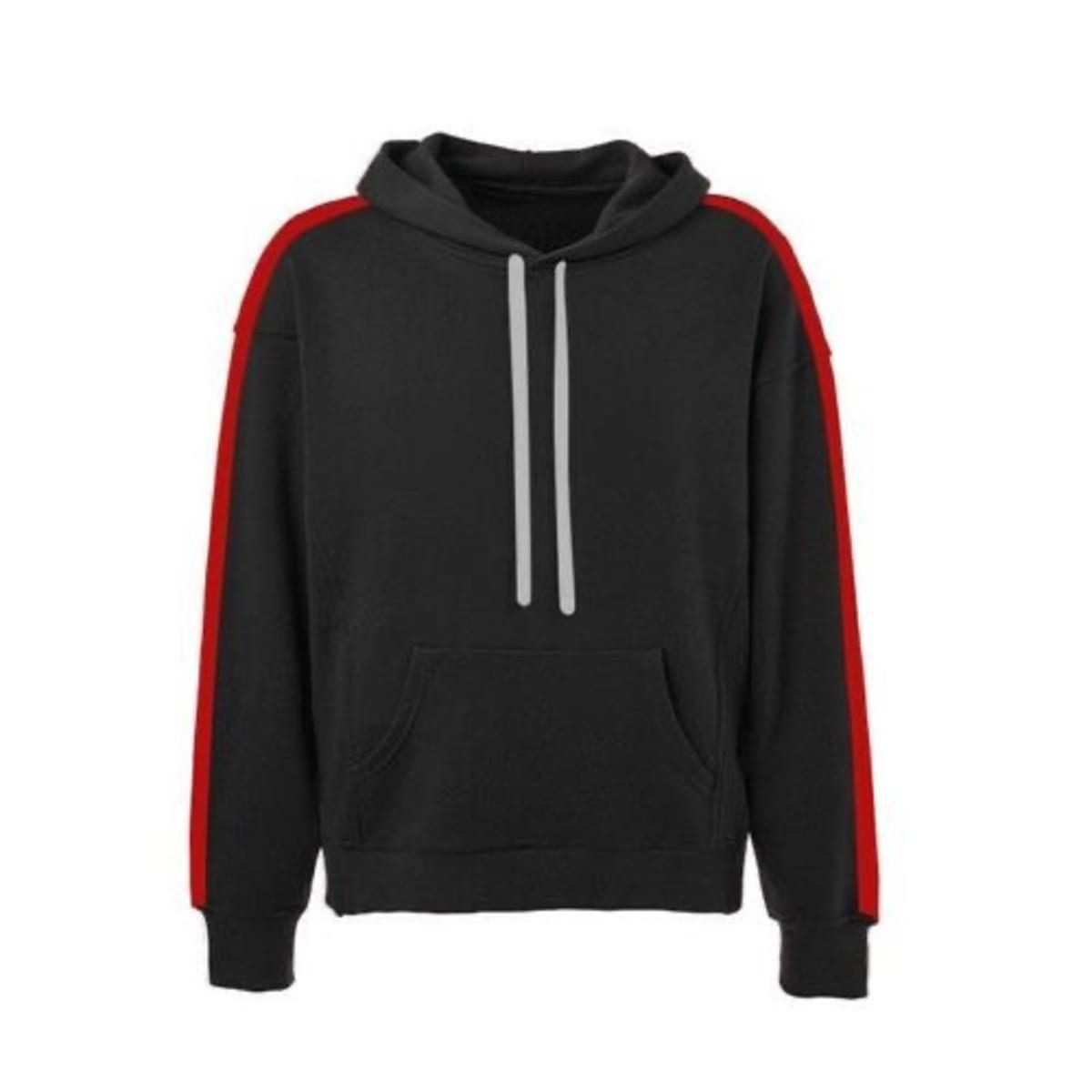 Black hoodie with hotsell red stripes on sleeves