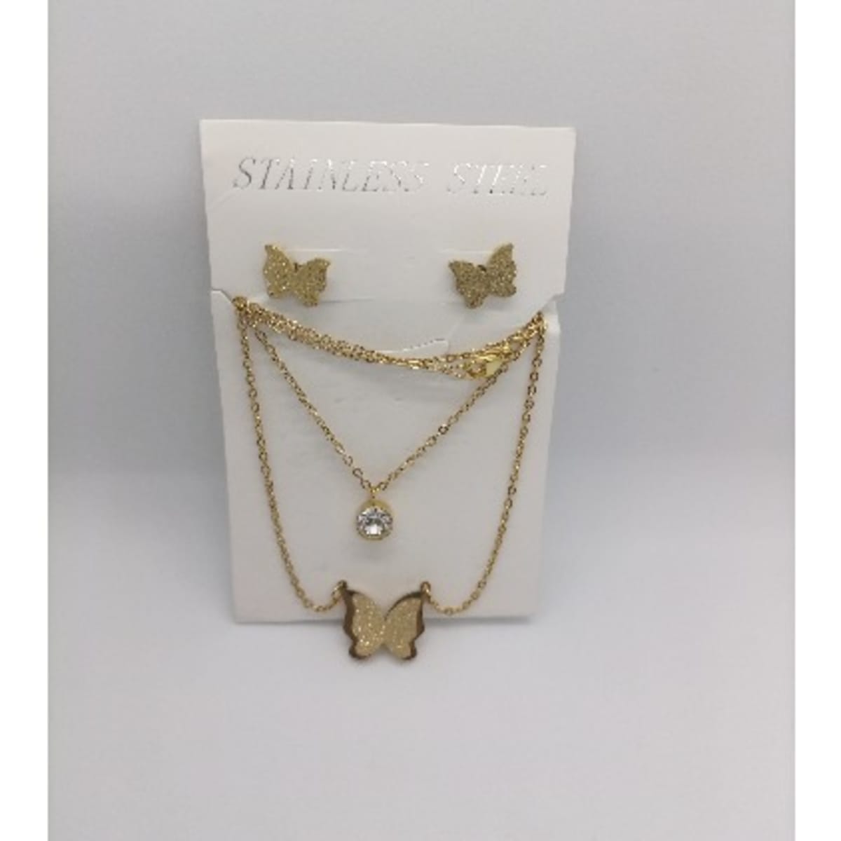 Gold butterfly sale jewelry sets
