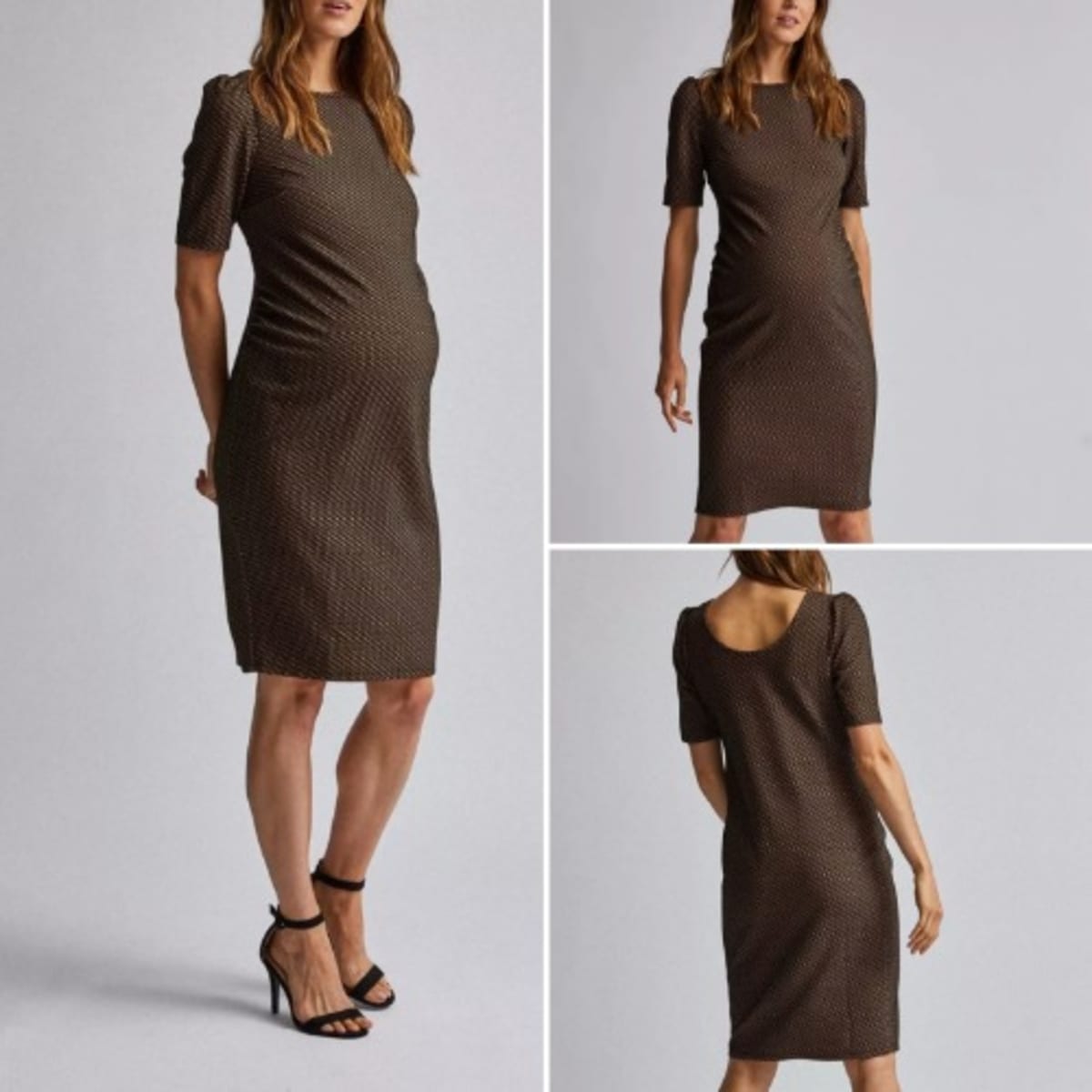 Dorothy Perkins Geometric Brown And Black Maternity Dress Konga