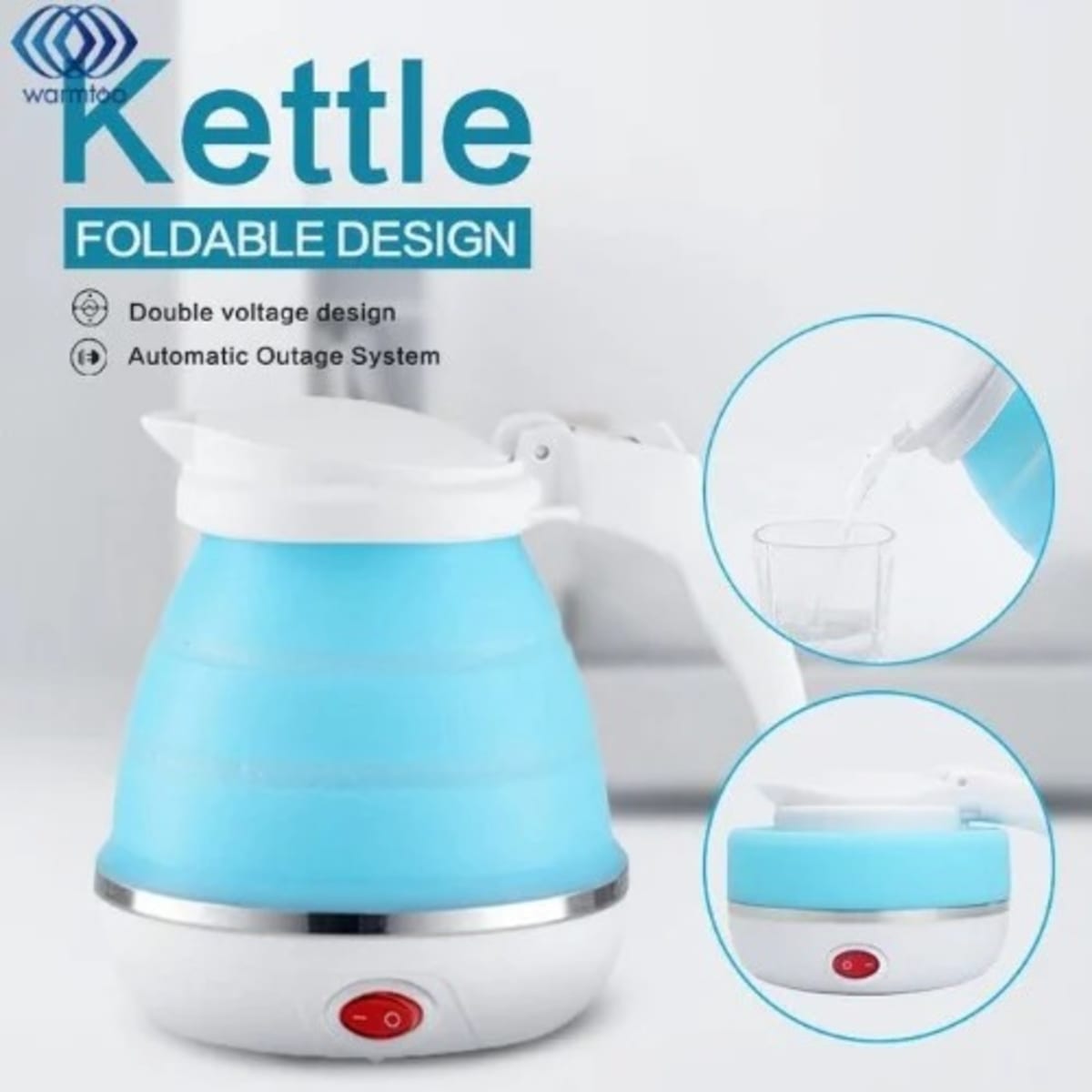 Foldable electric shop kettle for travel