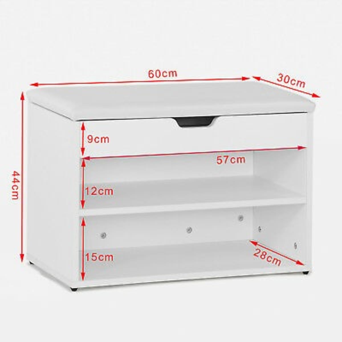 Sobuy white storage outlet bench