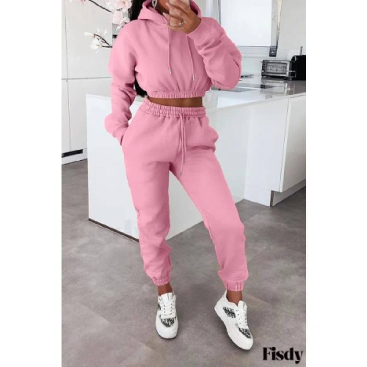 Crop top deals hoodie with joggers